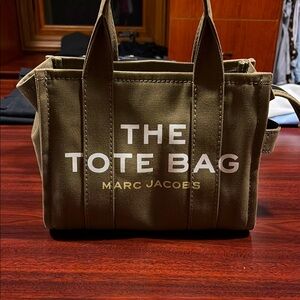 Marc Jacobs Green Canvas Tote Bag with Leather Accents